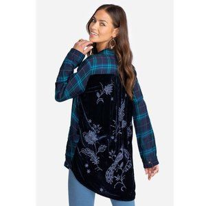 JOHNNY WAS PHIONA VELVET BACK PAINTER'S SMOCK